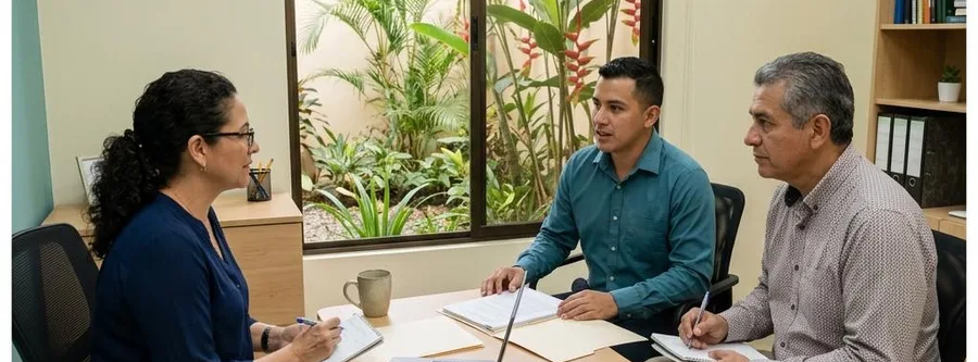 Escena ilustrativa de formación en Técnico en Recursos Humanos, en un entorno inspirado en Costa Rica